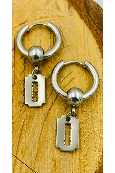 Monalisa Home Silver Color Figured Steel Earrings