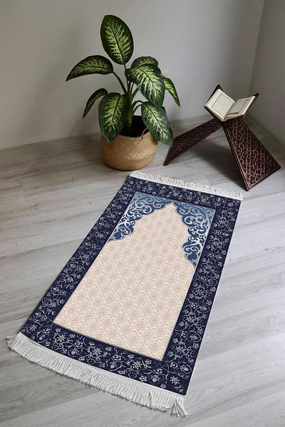 Doruklar Home Collection Digital Printing Non-Slip Base Washable Tufted Prayer Rug