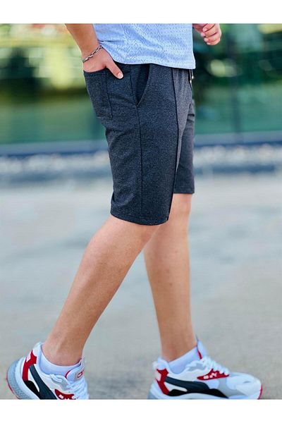 Miron Front Middle Stitched Men's Shorts-anthracite