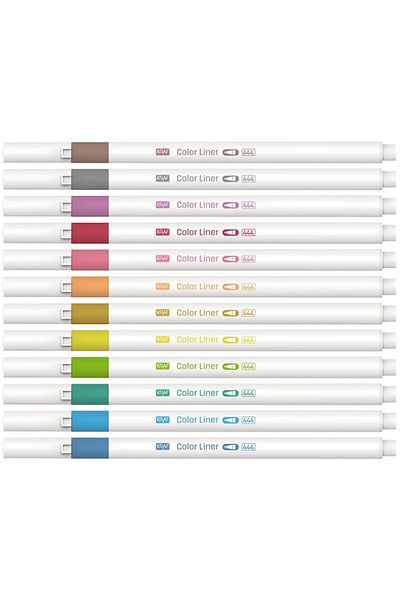 KRAF 444 Color Liner Felted Pen 0.5 Mm 12 Pack