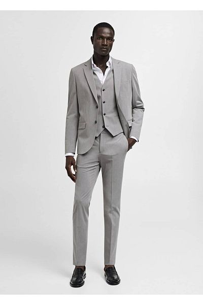 MANGO Man Stretch Fabric Super Slim Fit Blazer Jacket