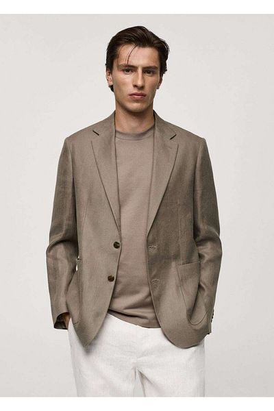 MANGO Man Slim-Fit-Blazerjacke aus 100 % Leinen