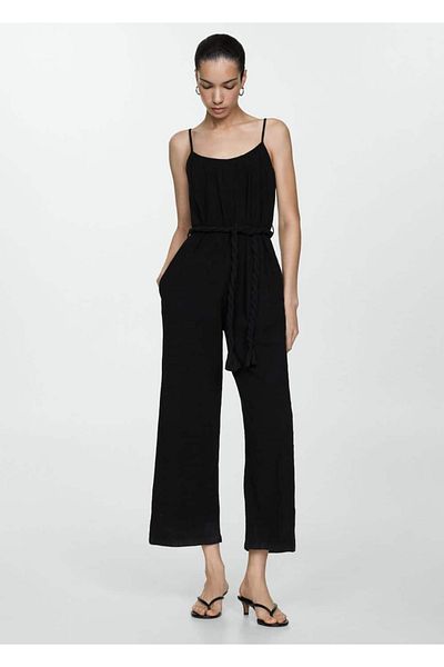 MANGO Woman Jumpsuit with Suspenders and Laces