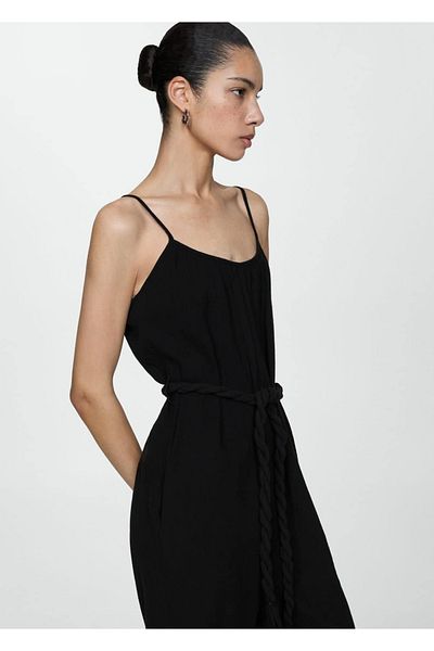 MANGO Woman Jumpsuit with Suspenders and Laces