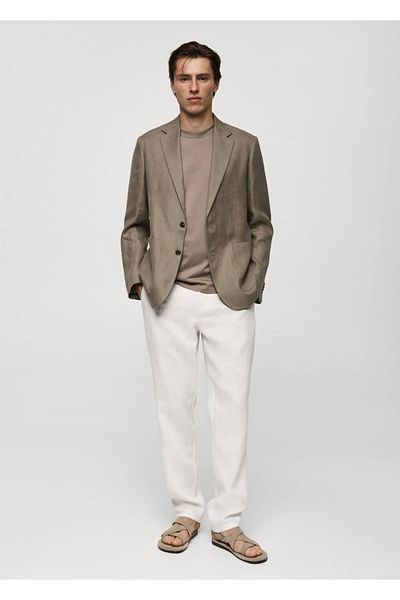MANGO Man Slim-Fit-Blazerjacke aus 100 % Leinen