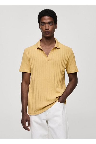 MANGO Man Regular Fit Corded Cotton Polo Shirt