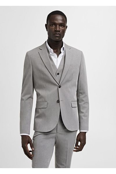 MANGO Man Stretch Fabric Super Slim Fit Blazer Jacket