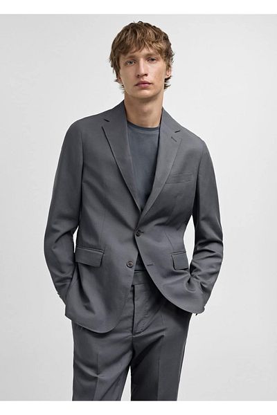 MANGO Man Jachetă slim fit din amestec de in