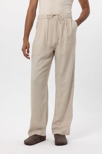 Antioch Stone Waist Tied Linen Blended Baggy Men's Trousers