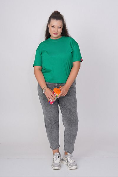 Büyük Moda ΚΟΝΤΟ ΒΑΣΙΚΟ ΒΑΜΒΑΚΙ TEE