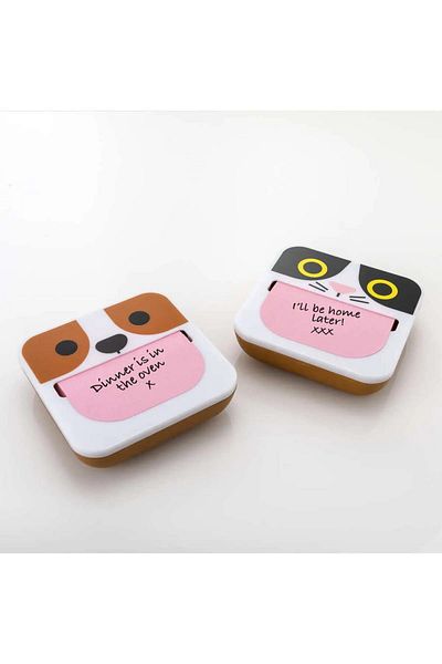 JUST MUSTARD ورق ملاحظات لاصق على شكل قطة مجنونة