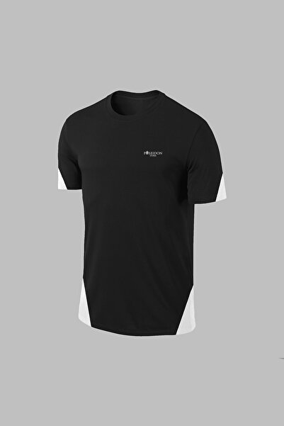 POSEIDON STORM Muška crna Dri-Fit majica bez printa sa okruglim izrezom za ve...