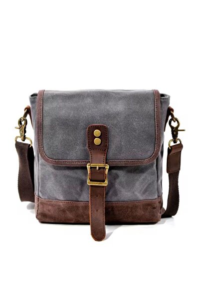 Diwu Geantă mică de mesager, gri închis, retro, din pânză, casual, rezistentă...