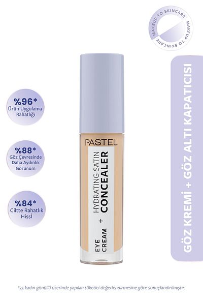 Pastel Eye Cream Hydrating Satin Concealer - Eye Cream Under Eye Concealer 64 Medium Light