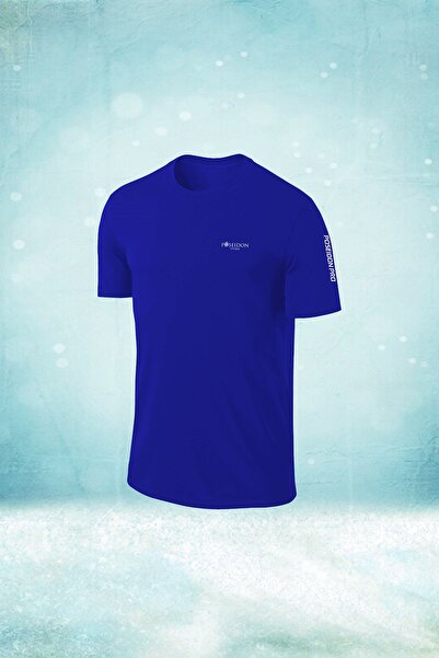 POSEIDON STORM Plus Size Men's Blue Dri-Fit Fabric Fit Round Neck T-Shirt (4XL- 10XL)