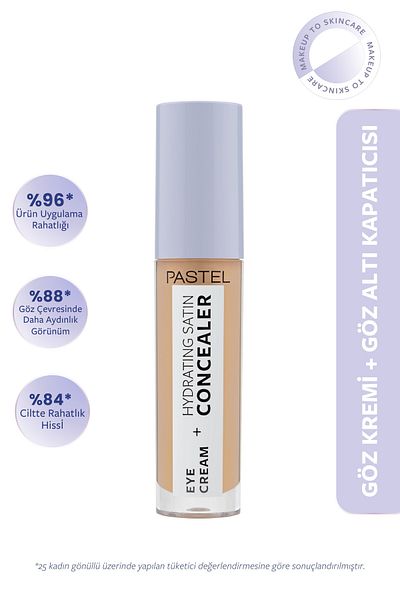 Pastel Eye Cream Hydrating Satin Concealer - Under Eye Cream Concealer 66 Deep Medium