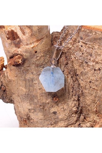 Taş Sandığı Aquamarine Stone Necklace - Steel Material and Non-Tarnish