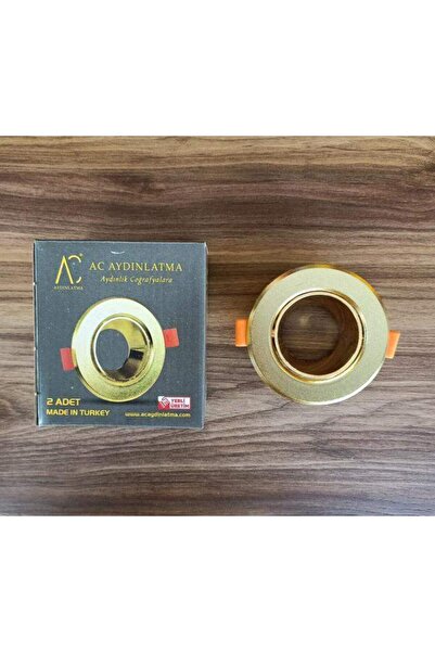 Genel Markalar Ac Aydınlatma Gold Gu10 Duylu Dekoratif Yuvarlak Sıva Altı 2'l...