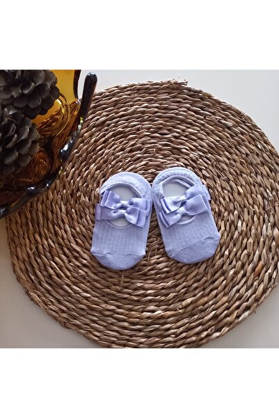 MARS BABY Kız Bebek Lila Fiyonklu Babet Çorap