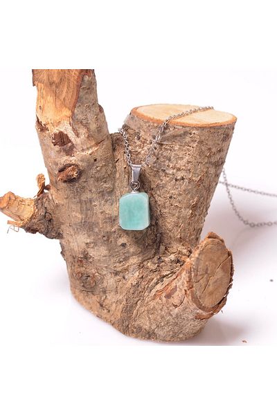 Taş Sandığı Amazonite Stone Steel Necklace - Non-Tarnish Material