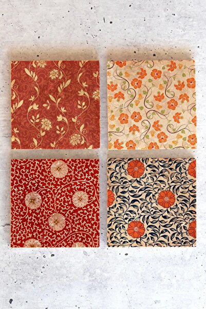 HEDİYEDİYE 4-Piece Flower Set - Stone Cup and Base Cicek01