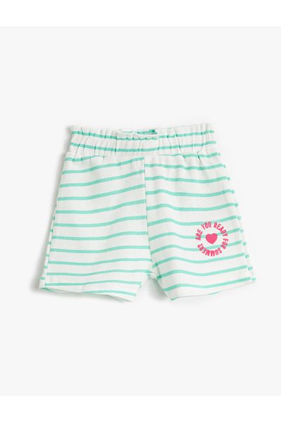 Koton Shorts Elastic Waist Printed Detailed Cotton