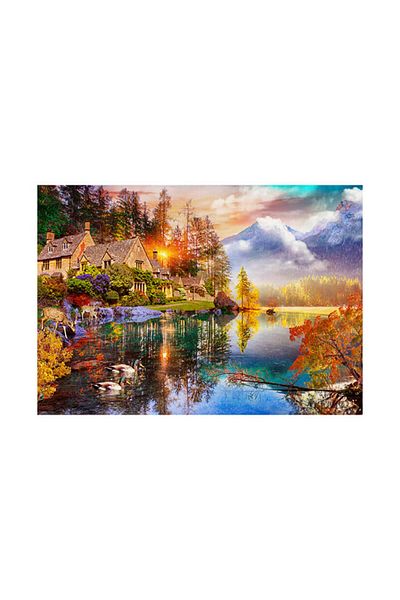 Blue Focus 2000 Piece Puzzle - Mountain Houses