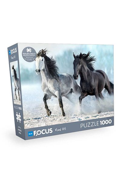 Blue Focus 1000 Piece Puzzle - Horses Horses