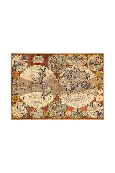 Blue Focus 1000 Piece Puzzle - Old World Map