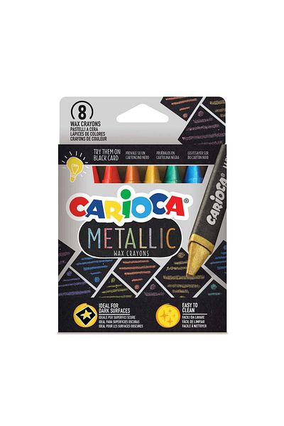 CARIOCA 8-Piece Metallic Jumbo Triangle Crayon Pen