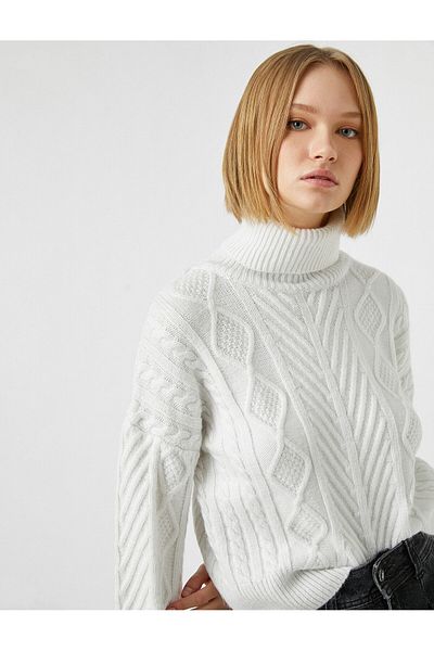 Koton Turtleneck Knitted Detailed Sweater