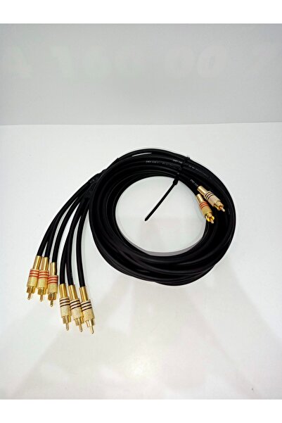 YSN Amfi Rca Kablosu - El Yapımı %100 Bakır Parazit Yapmaz - 2 Giriş 6 Çıkış Anfi Rca Kablosu - 5 Metre