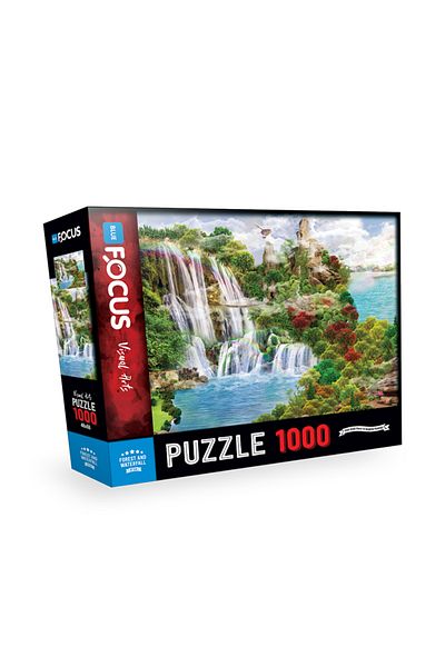 Blue Focus 1000 Piece Puzzle - Forest And Waterfall (FOREST AND WATERFALL)