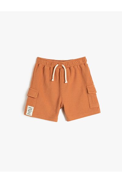 Koton Pantaloni scurți cu cravată în talie Buzunare laterale elastice Bumbac texturat