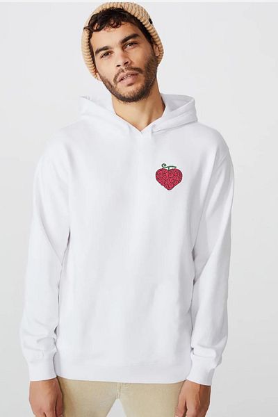 Tshirthane One Piece Anime Ope Ope Devil Fruit Λευκό ανδρικό φούτερ με κουκούλα 3 ιπποδρομιών