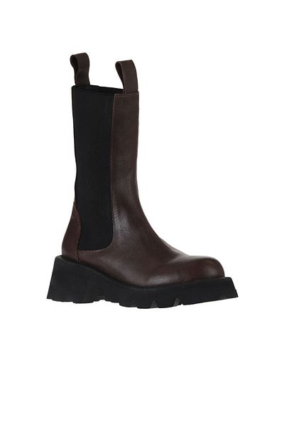 Bueno Shoes Γυναικείες μπότες με τακούνι - Καφέ δέρμα, Μοντέλο 01wt1703