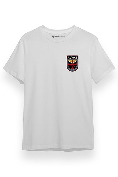 Tshirthane Cowboy Bebop See You Space Cowbow Patch Logo Λευκό κοντομάνικο ανδρικό μπλουζάκι