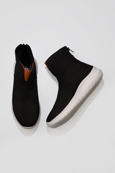 Bueno Shoes 01wr8500 Μοντέλο Μαύρο Πορτοκαλί Nubuck Γυναικεία Αθλητικά Μποτάκια