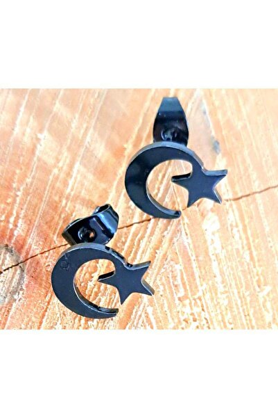 Monalisa Home أقراط للجنسين من الفولاذ على شكل نجمة وهلال