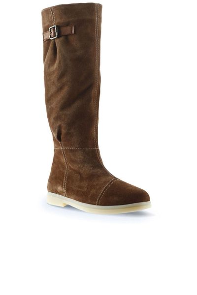 Bueno Shoes Дамски велурени равни ботуши в кафяво - модел 01wt3314