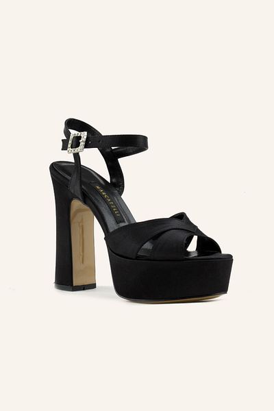 MARCATELLI Black Satin High Heels