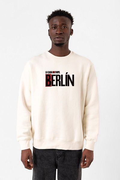 Tshirthane Ανδρικό φούτερ La Casa De Papel Berlin Ecru 2ip