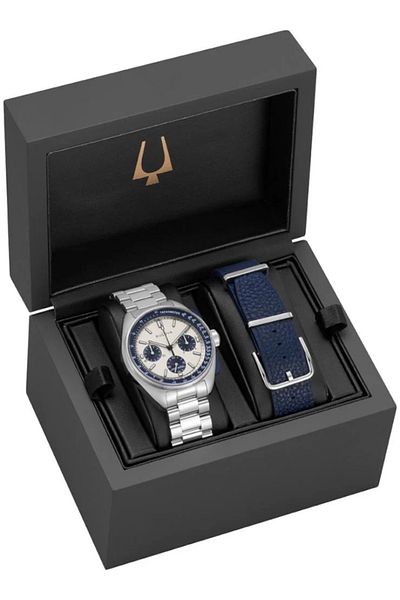 Bulova Editare specială Bulova 98K112 Lunar Pilot. Ceas barbatesc cronograf 44mm 5ATM
