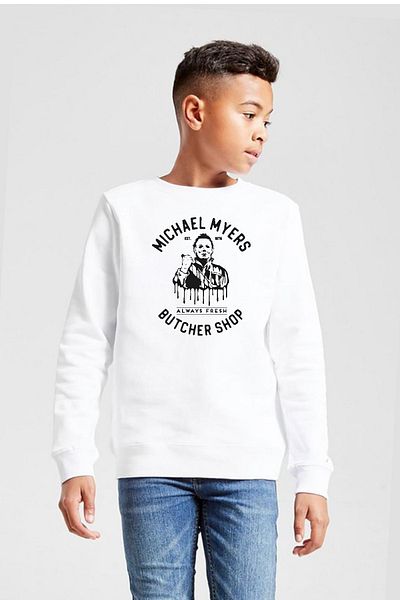 Tshirthane Hanorac alb pentru copii 2ip Michael Myers Butcher Shop