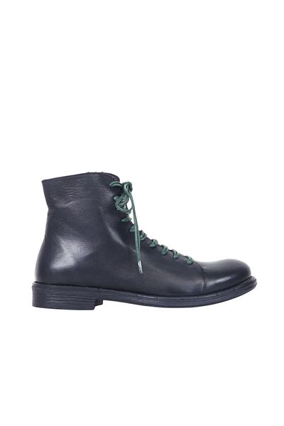 Bueno Shoes Πράσινες δερμάτινες γυναικείες μπότες - Flat Cut 01wr3701