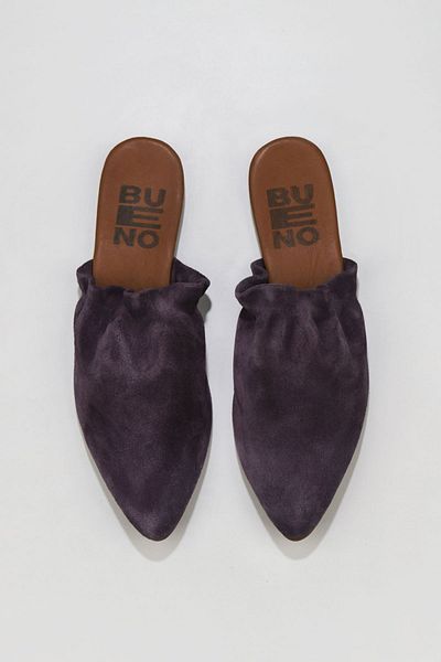Bueno Shoes Women's Suede Flat Slippers - Purple 01wu7704
