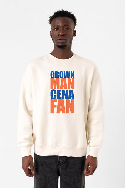 Tshirthane Ανδρικό φούτερ Wwe Grown Man Cena Fan Ecru 2ip