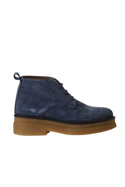 Bueno Shoes Mavi Süet Kadın Düz Bot 01wv0200