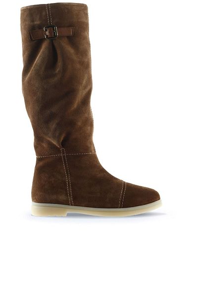 Bueno Shoes Дамски велурени равни ботуши в кафяво - модел 01wt3314