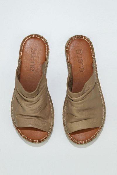 BUENO Shoes Vizon Deri Kadın Espadril Terlik 01wl4617
